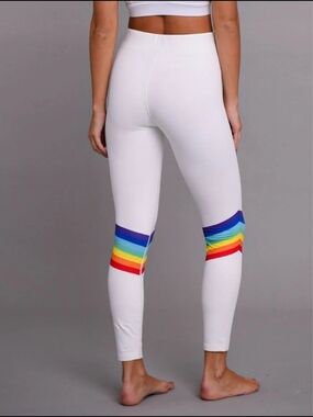 Rainbow Road White Leggings